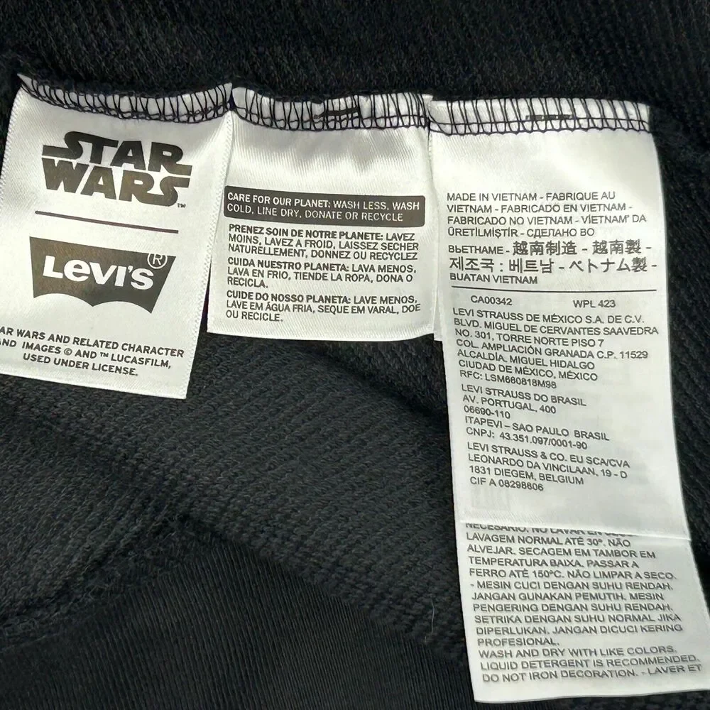 Levis x Star Wars Darth Vader Hoodie L Large Black Movie Film Hooded Sweatshirt